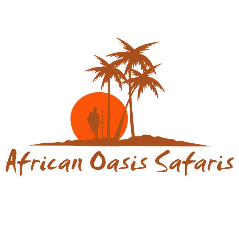African Oasis Safaris logo on display of the website